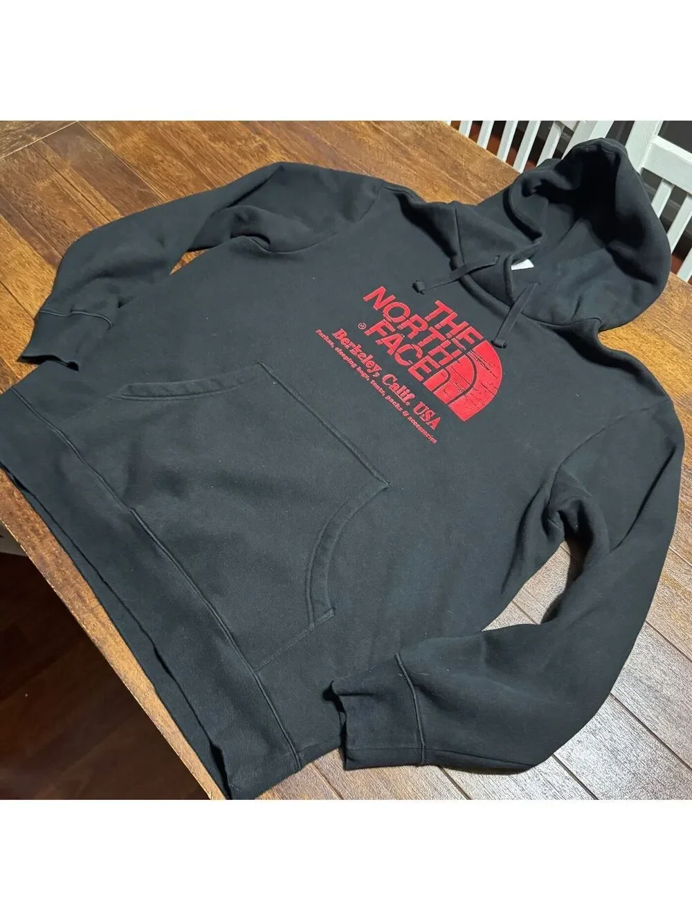 THE NORTH FACE Mens Fleece Hoodie XL Black Berkeley Calif Heritage Pullover